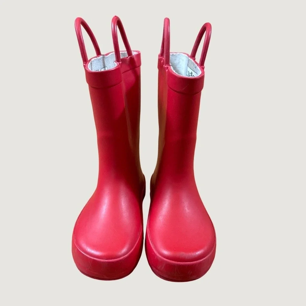 Lone Cone Rain Boots Kids Red Classic Waterproof Pull On SIZE 8